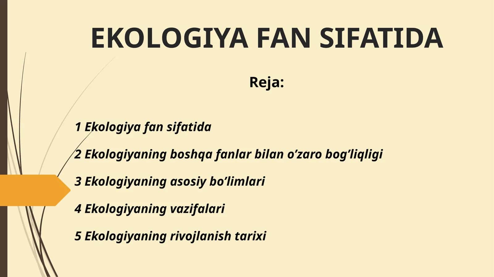 EKOLOGIYA FAN SIFATIDA 1