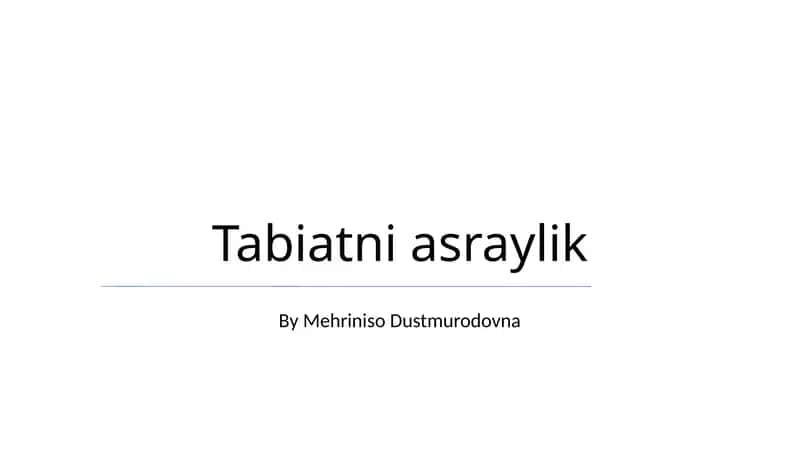 Tabiatni asraylik 1