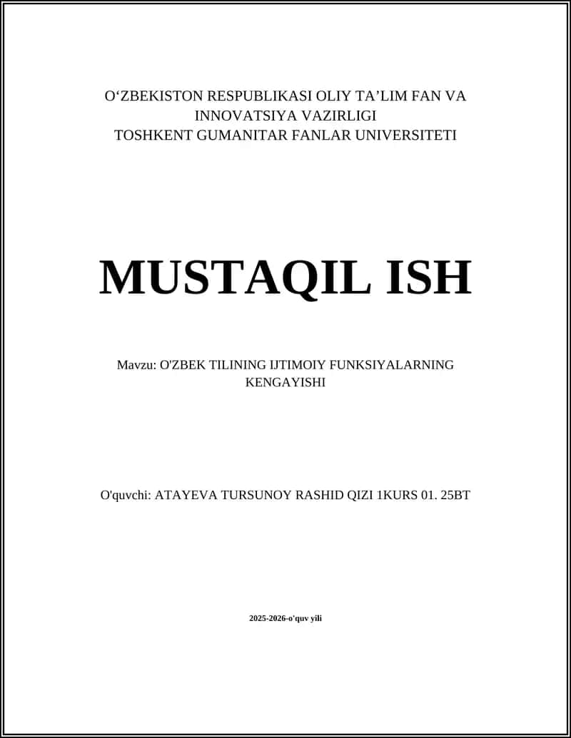 O'ZBEK TILINING IJTIMOIY FUNKSIYALARNING KENGAYISHI 1