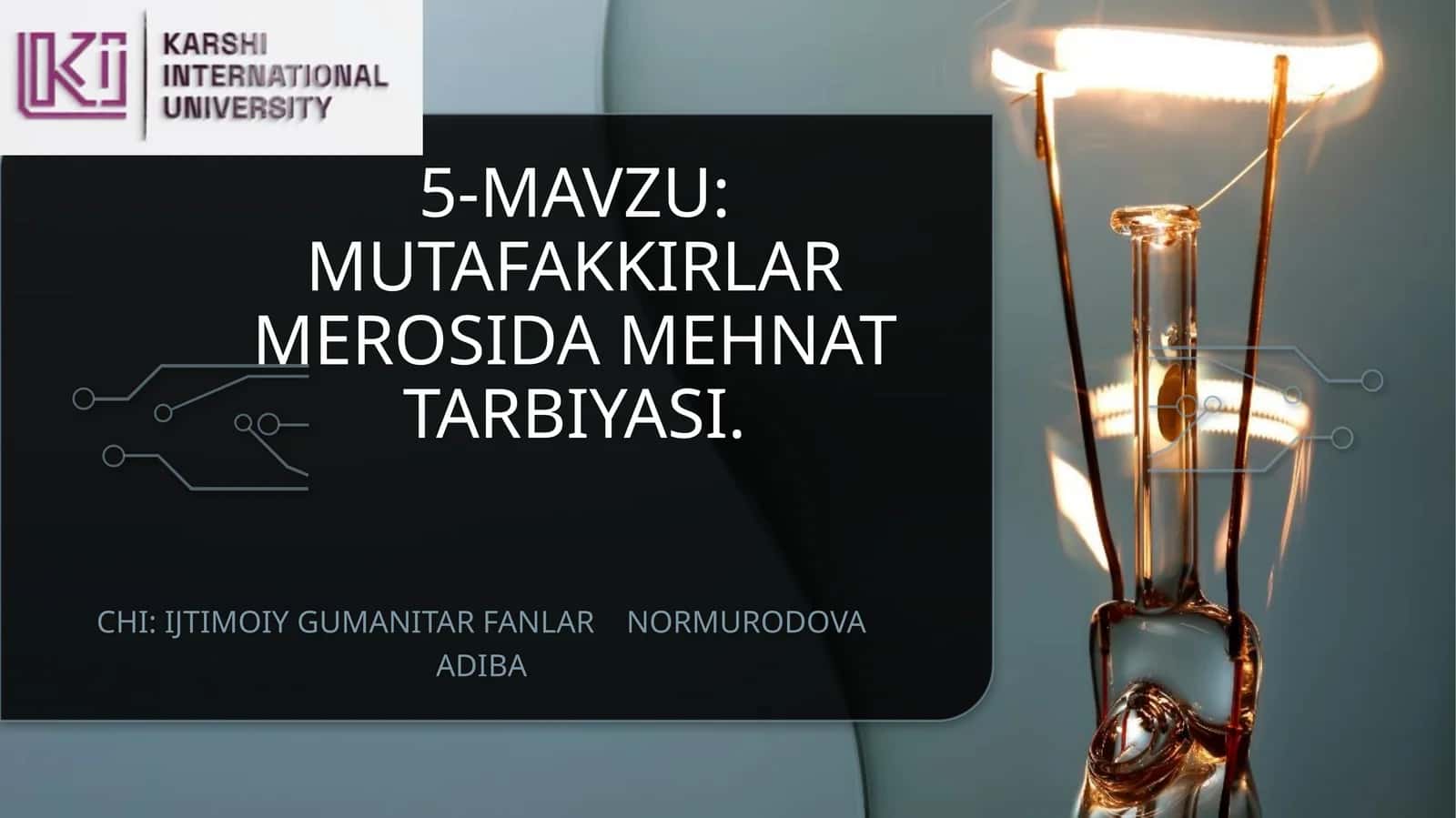 Mutafakkirlar merosida mehnat tarbiyasi 1