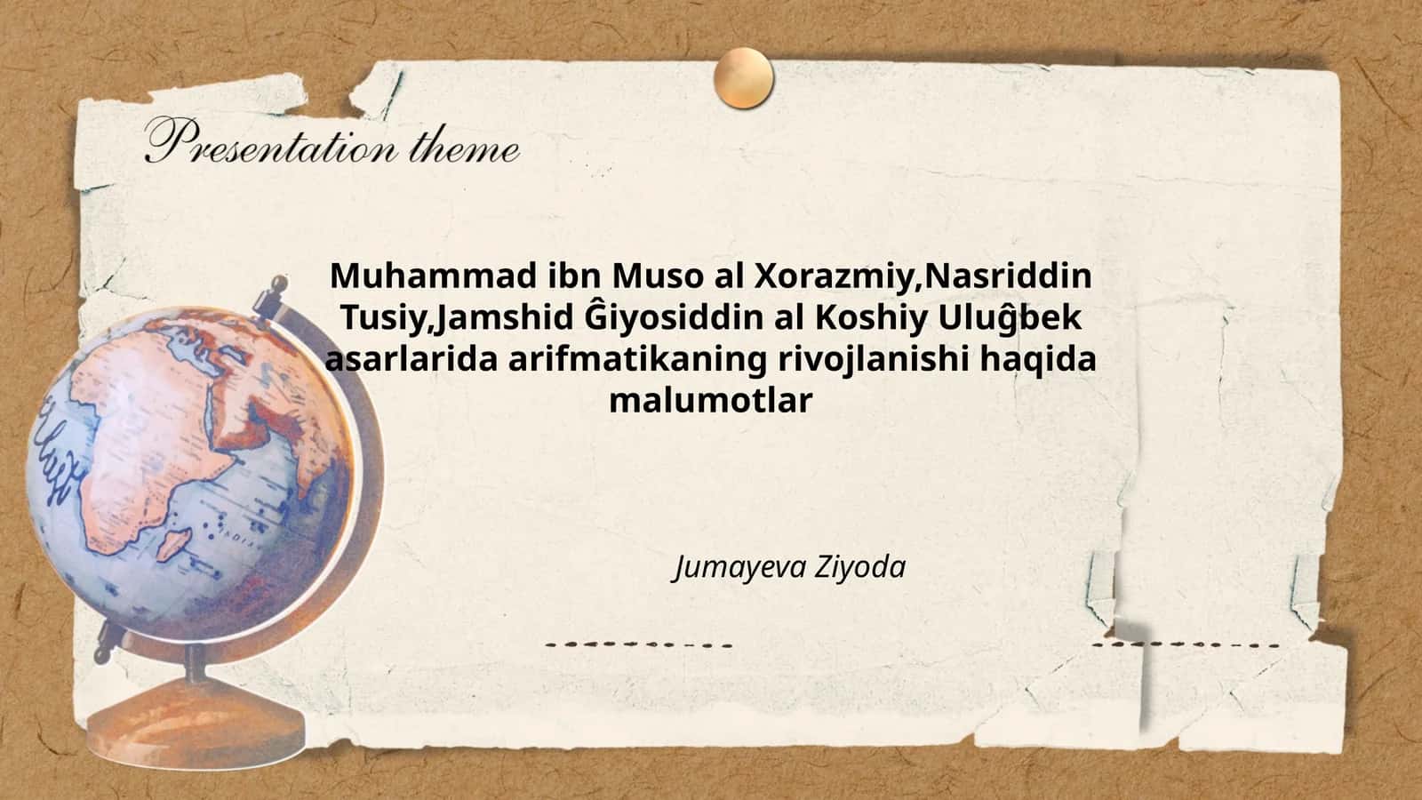 Muhammad ibn Muso al-Xorazmiyning arifmetika asarlari 1