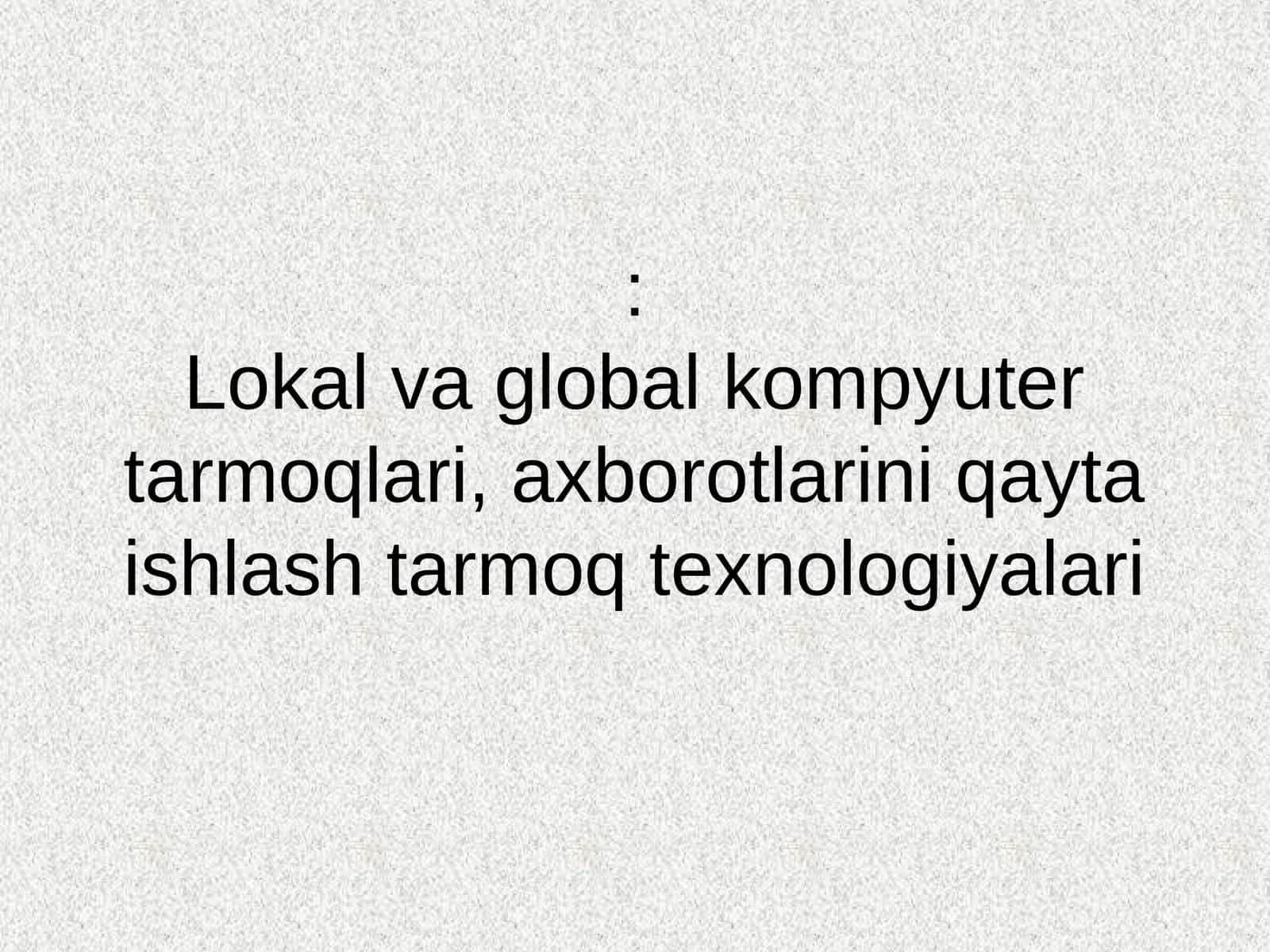 Kompyuter tarmoqi 1