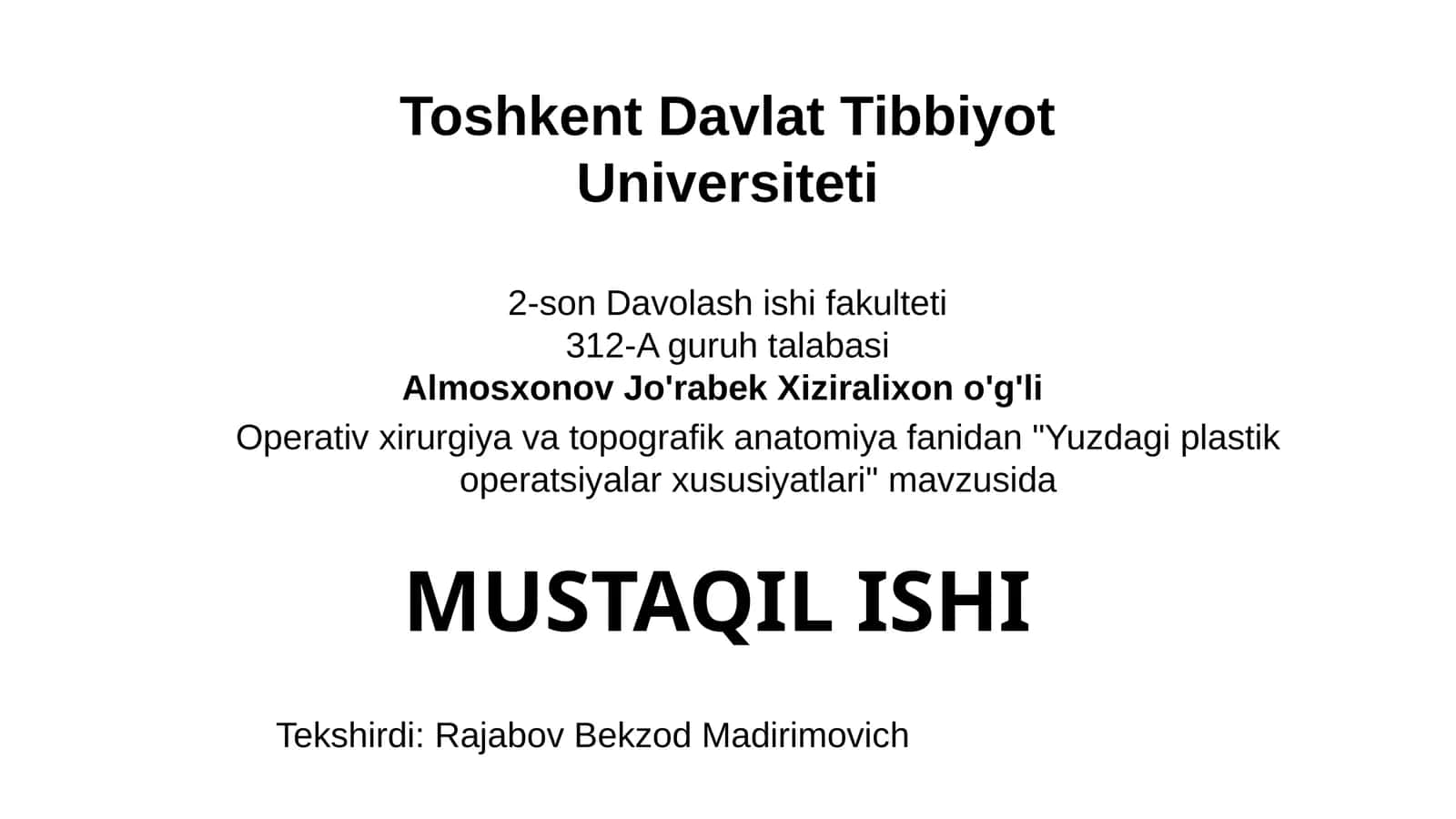 Yuzdagi plastik operatsiyalar xususiyatlari Virtual modellashtirish, 3D sknaerlash, Raqamli yuz-jag' xirurgiyasi 1