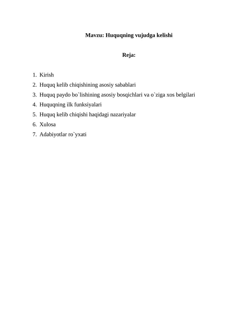 Huquqning vujudga kelishi 1