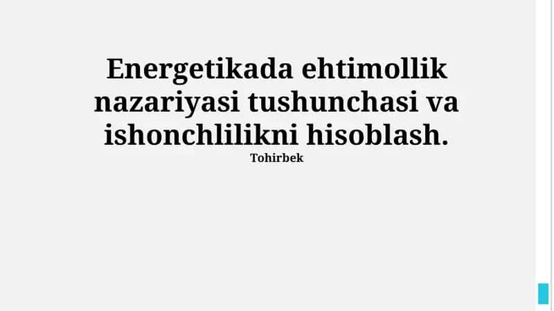 Ehtimollik nazariyasi 1