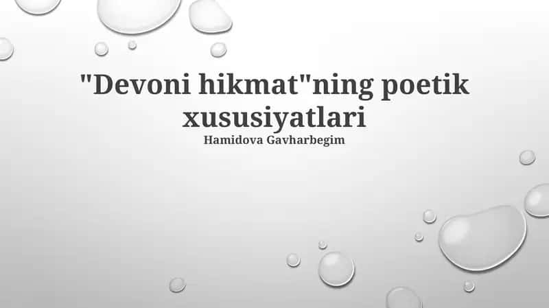 Devon Hikmatning poetik xususiyatlari 1