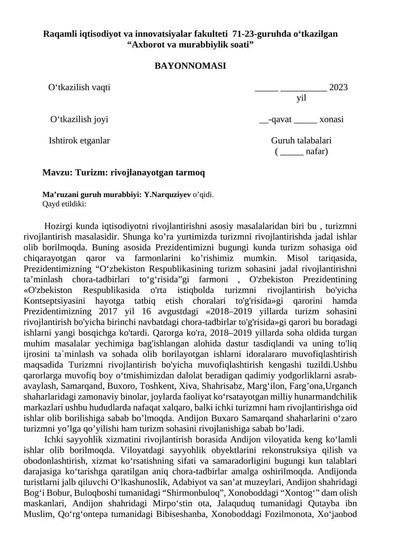 Axborot va murabbiylik soati 1