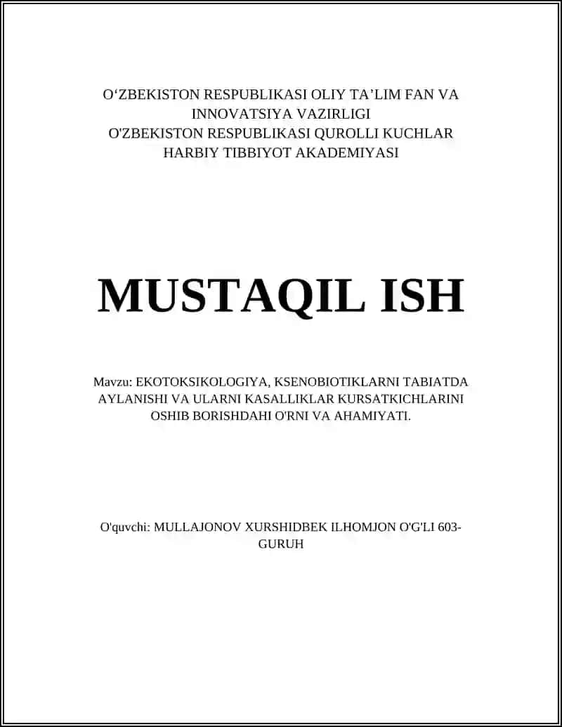 Ekotoksikologiya
