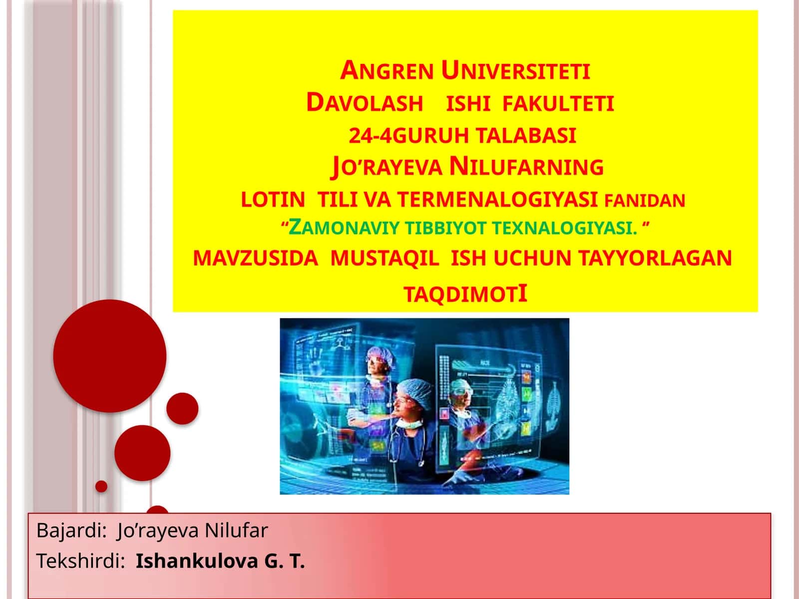 Zamonaviy Tibbiyot Texnalogiyasi 1