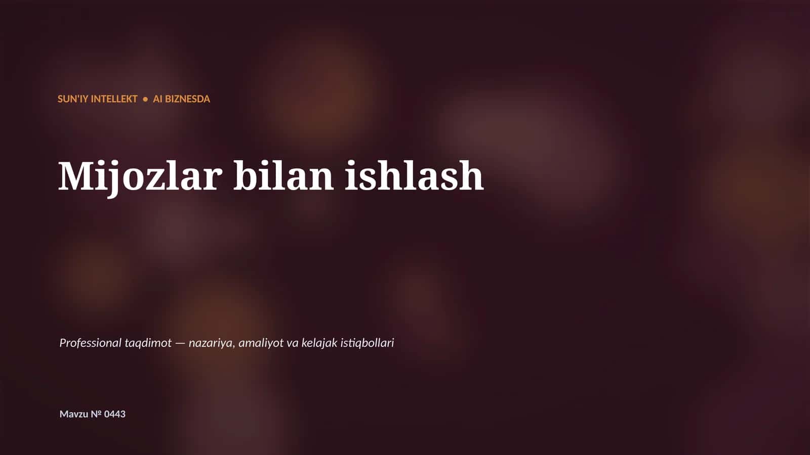SUN'IY INTELLEKT • AI BIZNESDA 1