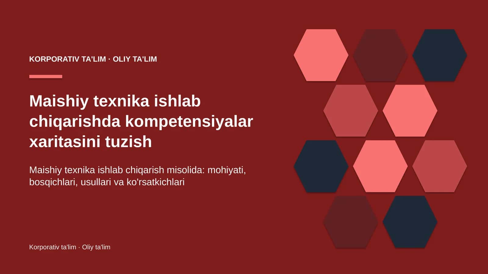 Maishiy texnika ishlab chiqarishda kompetensiyalar xaritasini tuzish 1