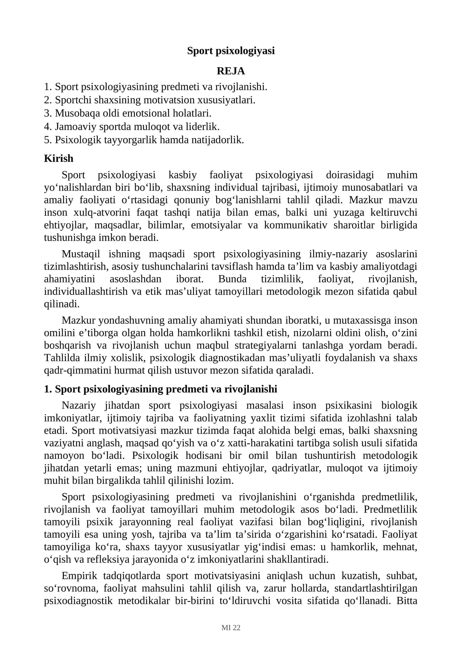 Sport psixologiyasi 1