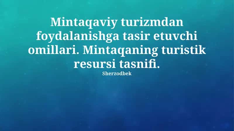 Samarqand viloyati turizm potentsiali 1