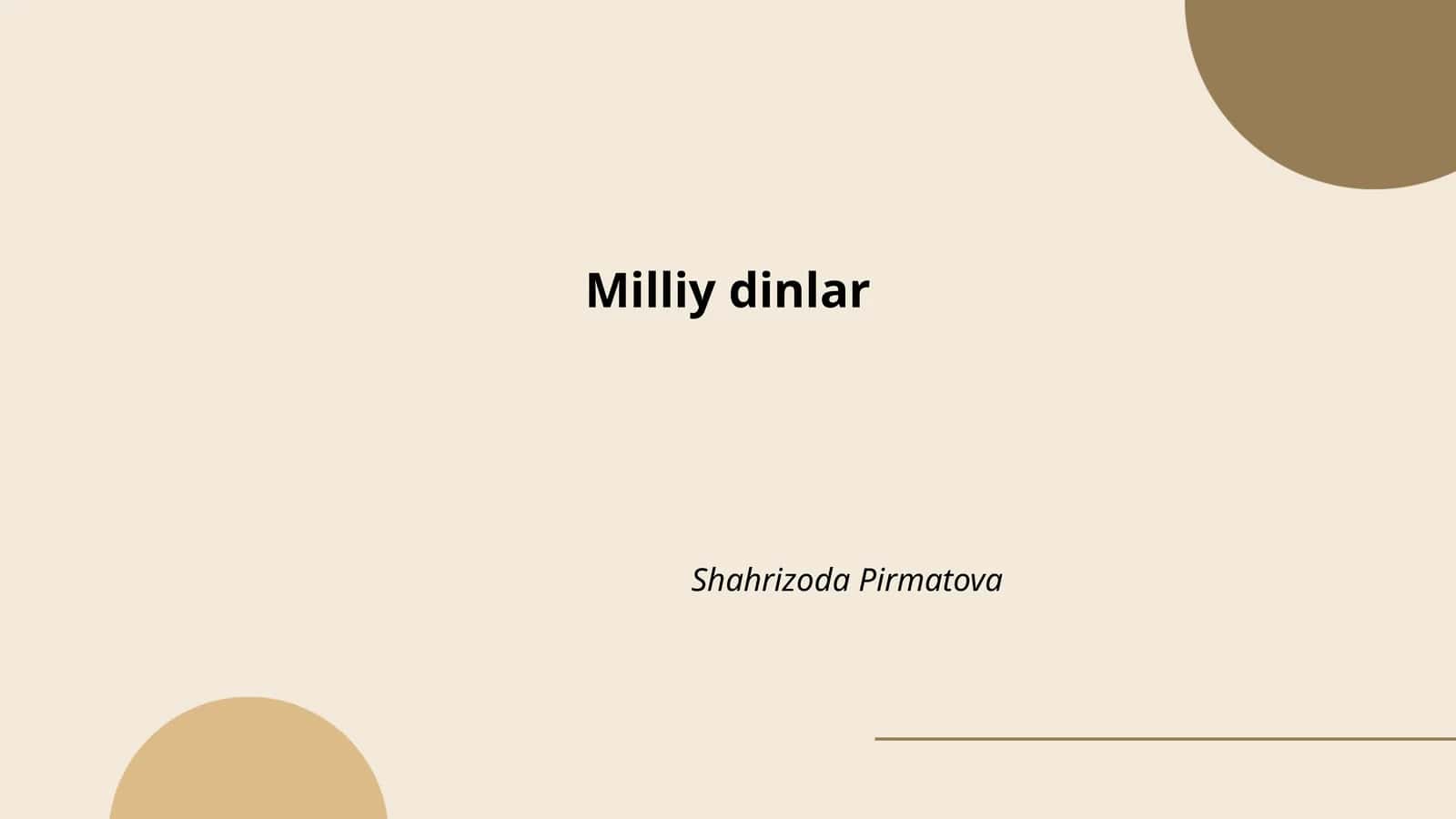 Milliy dinlar 1