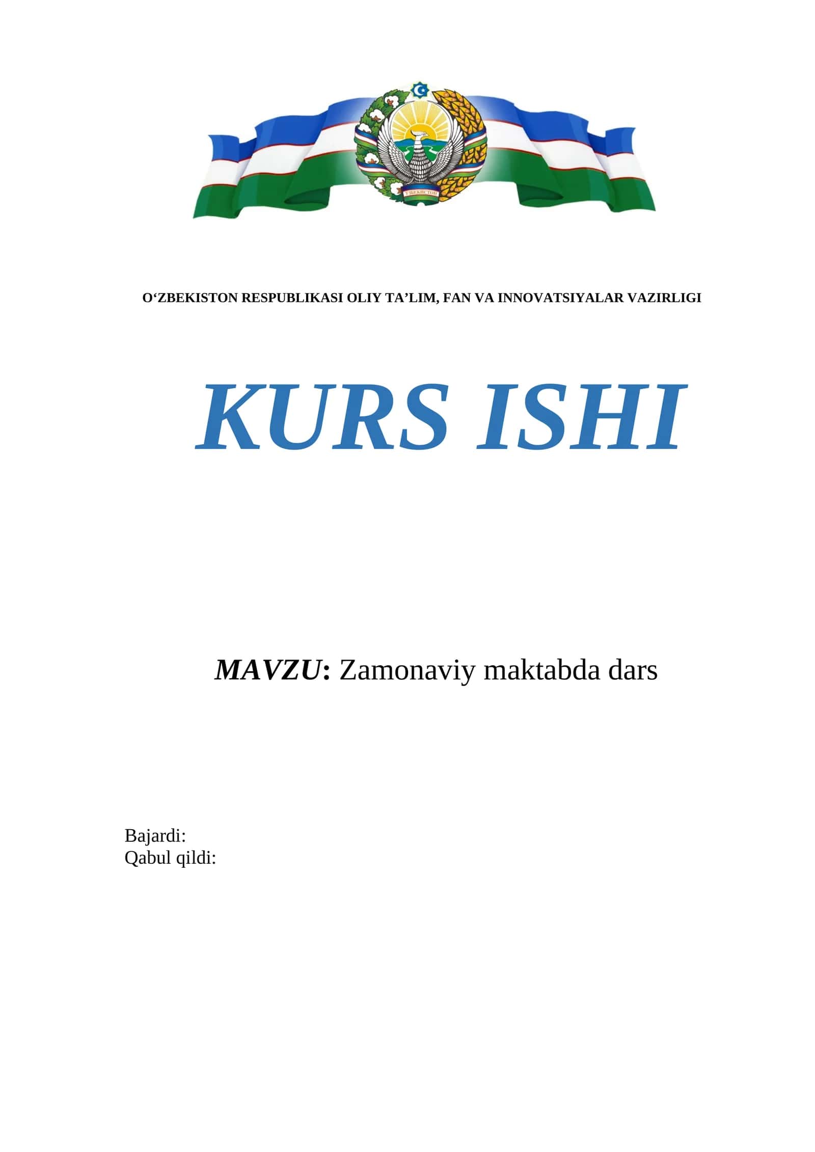 Zamonaviy maktabda dars 1