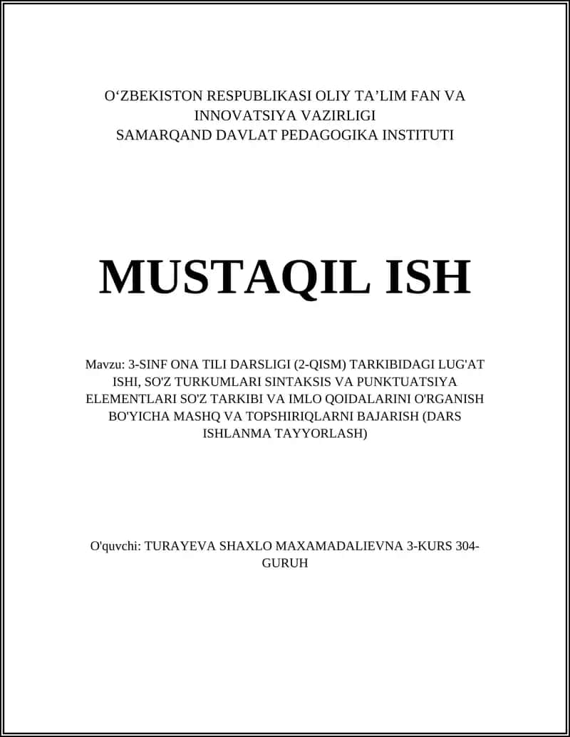 3-SINF ONA TILI DARSLIGI 1