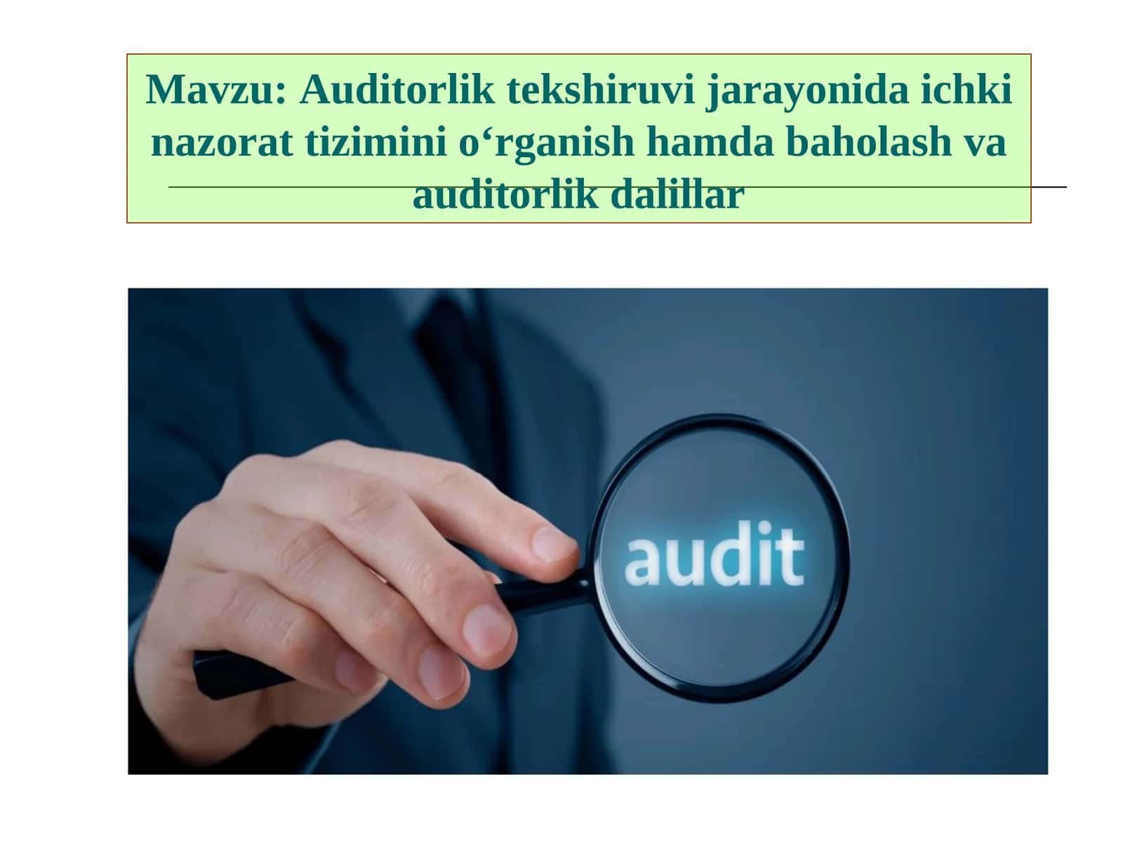 Auditorlik dalillar 1