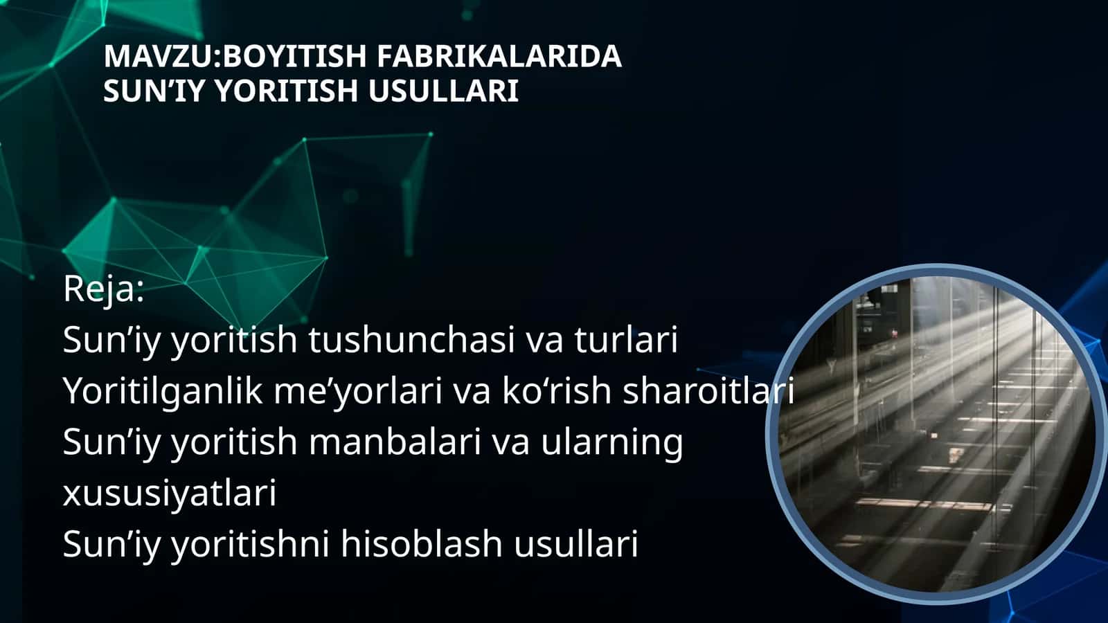 BOYITISH FABRIKALARIDASUNʼIYYORITISH USULLARI 1