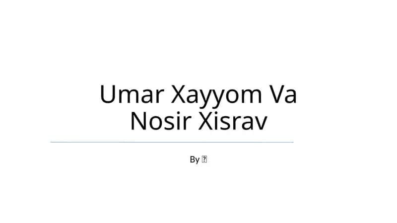Umar Xayyom Va Nosir Xisrav 1