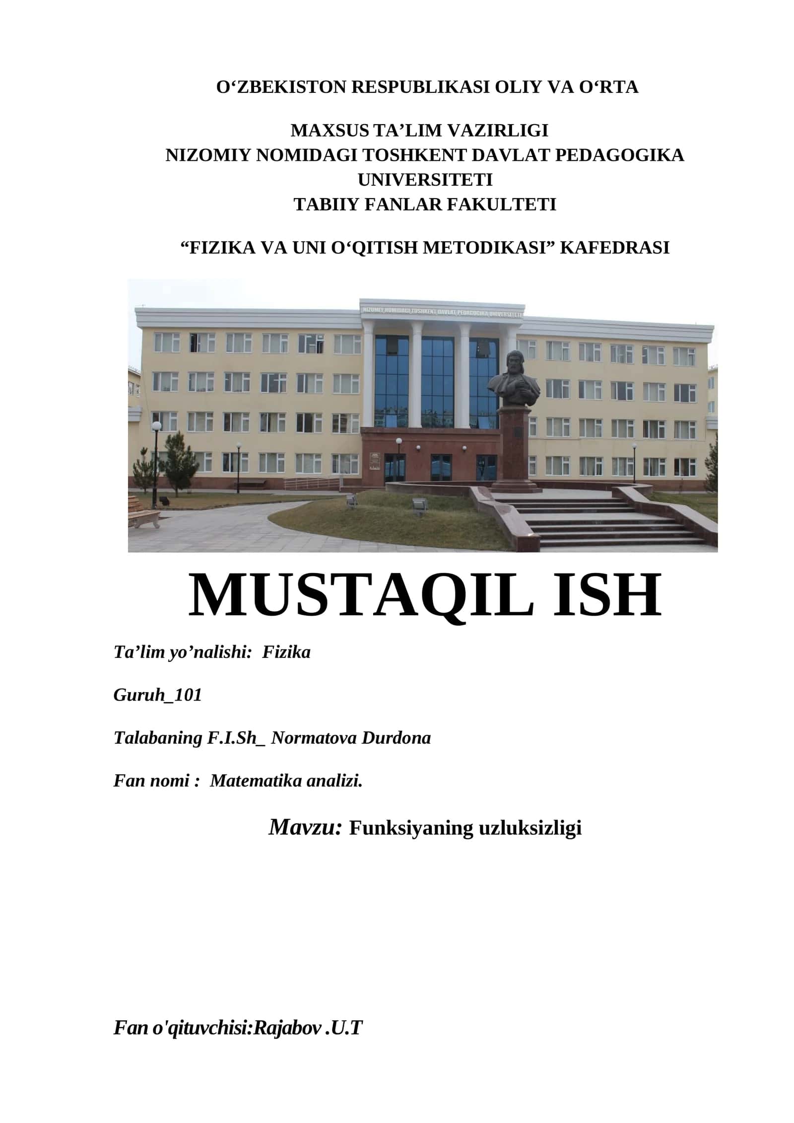 Funksiyaning uzluksizligi 1