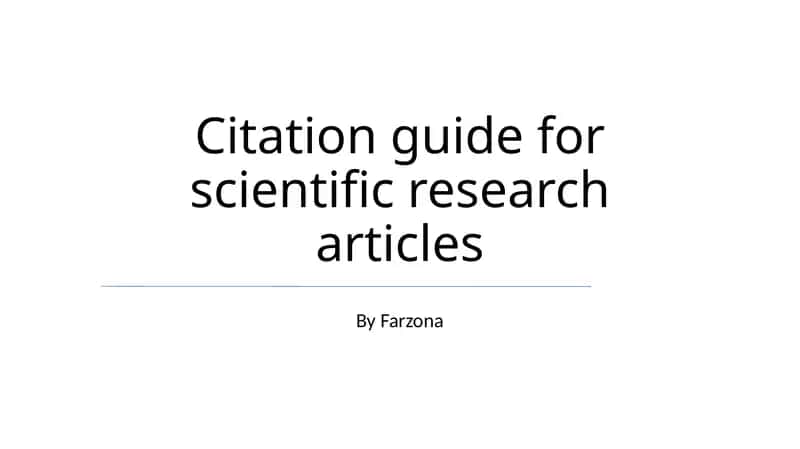 Citation guide for scientific research articles 1