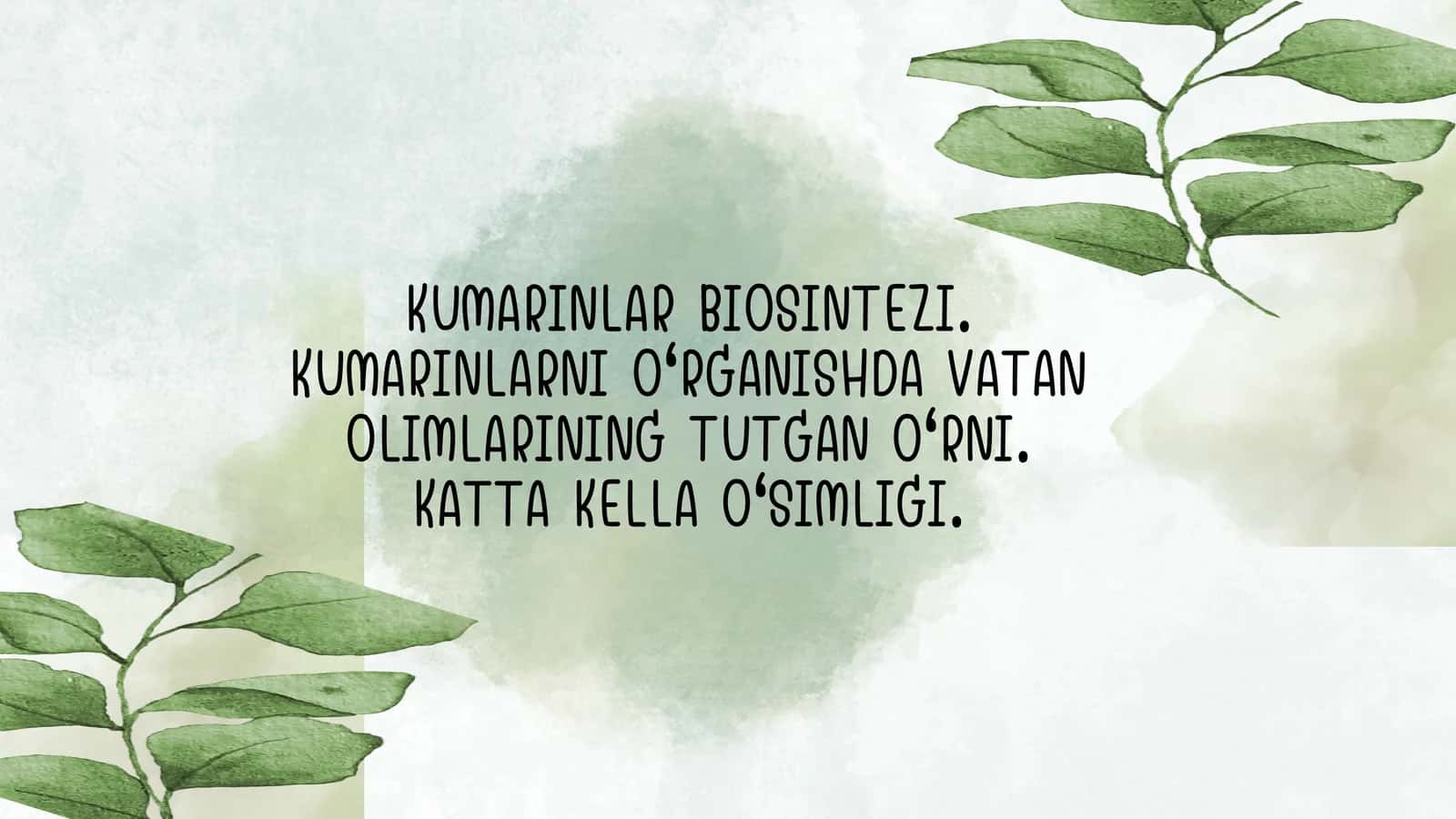 Kumarinlar BIOSINTEZI 1