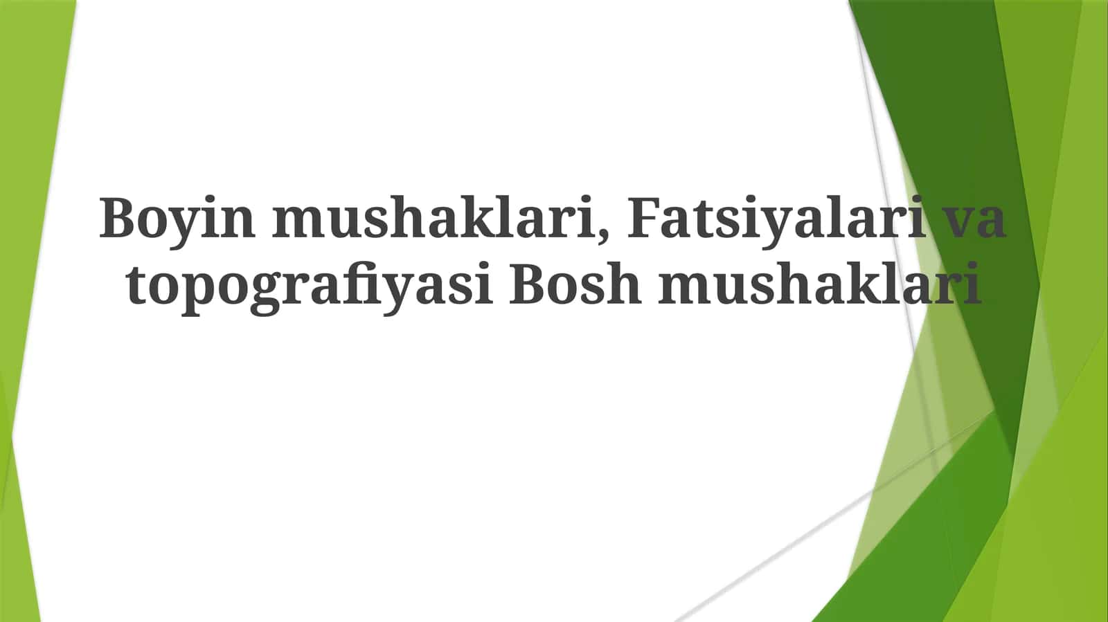 Bosh Mushaklarining Topografik Anatomiyasi 1