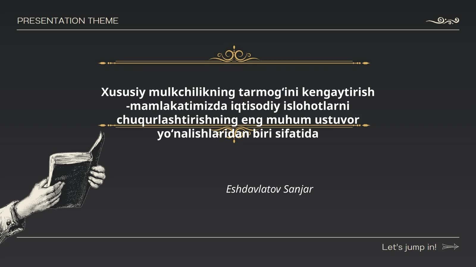 Xususiy mulkchilikning tarmogʻini kengaytirish 1