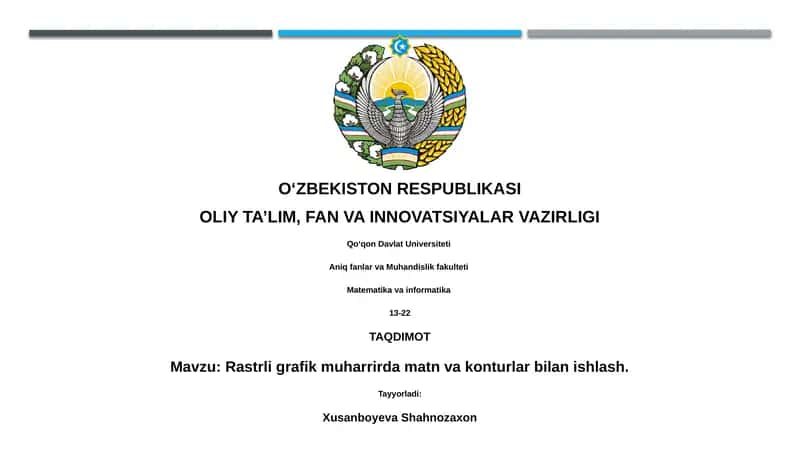 Rastrli grafik muharrirda matn va konturlar bilan ishlash 1