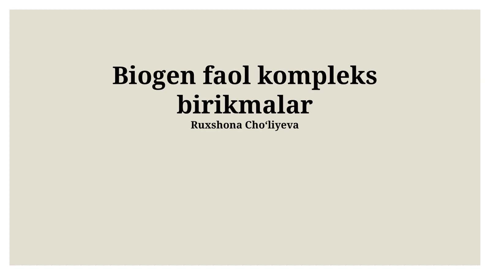 Biogen Faol Kompleks Birikmalar 1