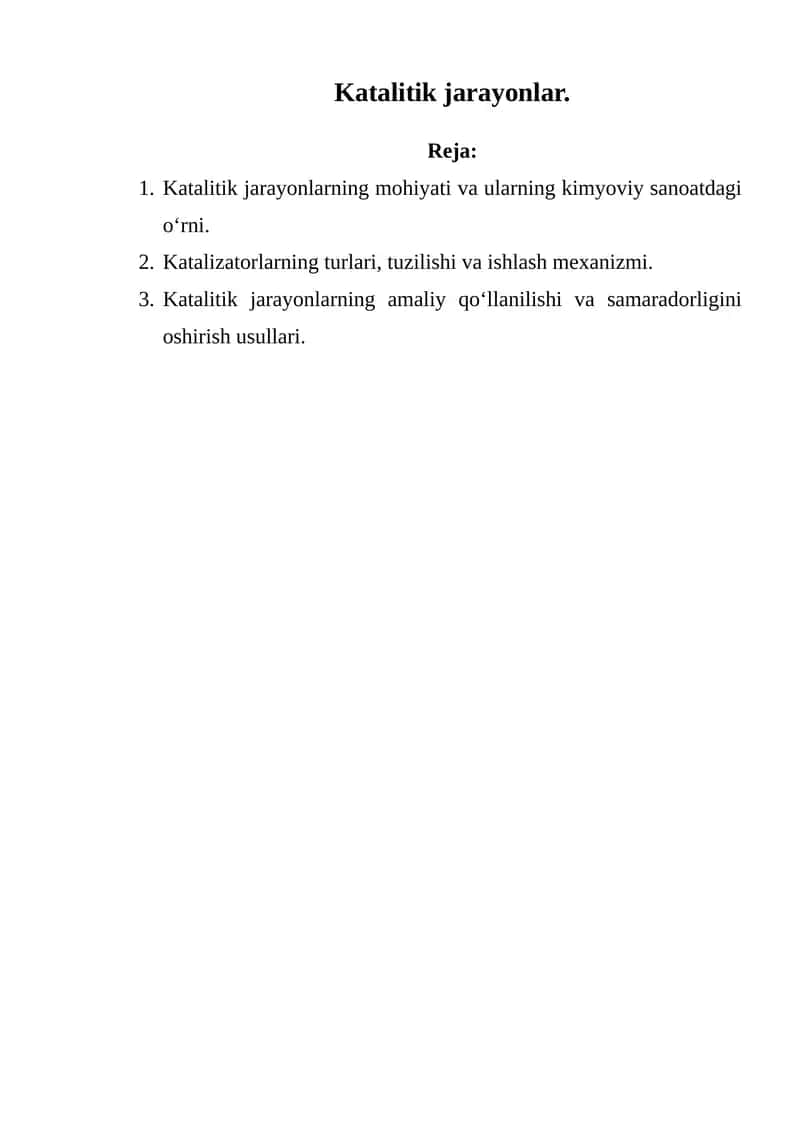 Katalitik jarayonlar 1