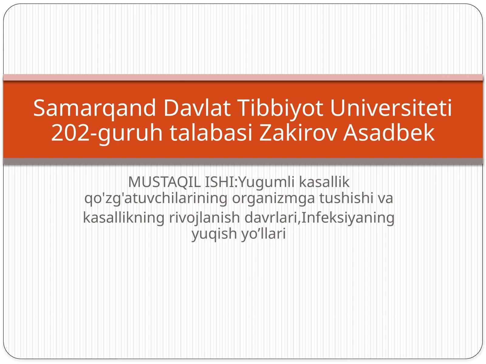 HAVO-TOMCHI YO’LI ORQALI YUQUVCHI INFEKSIYA (CORYNEBACTERIYA, MYCOBACTERIYA) 1