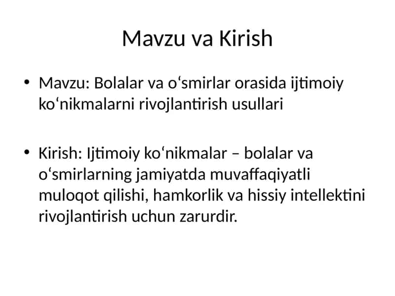 Ijtimoiy ko‘nikmalarni rivojlantirish usullari 1