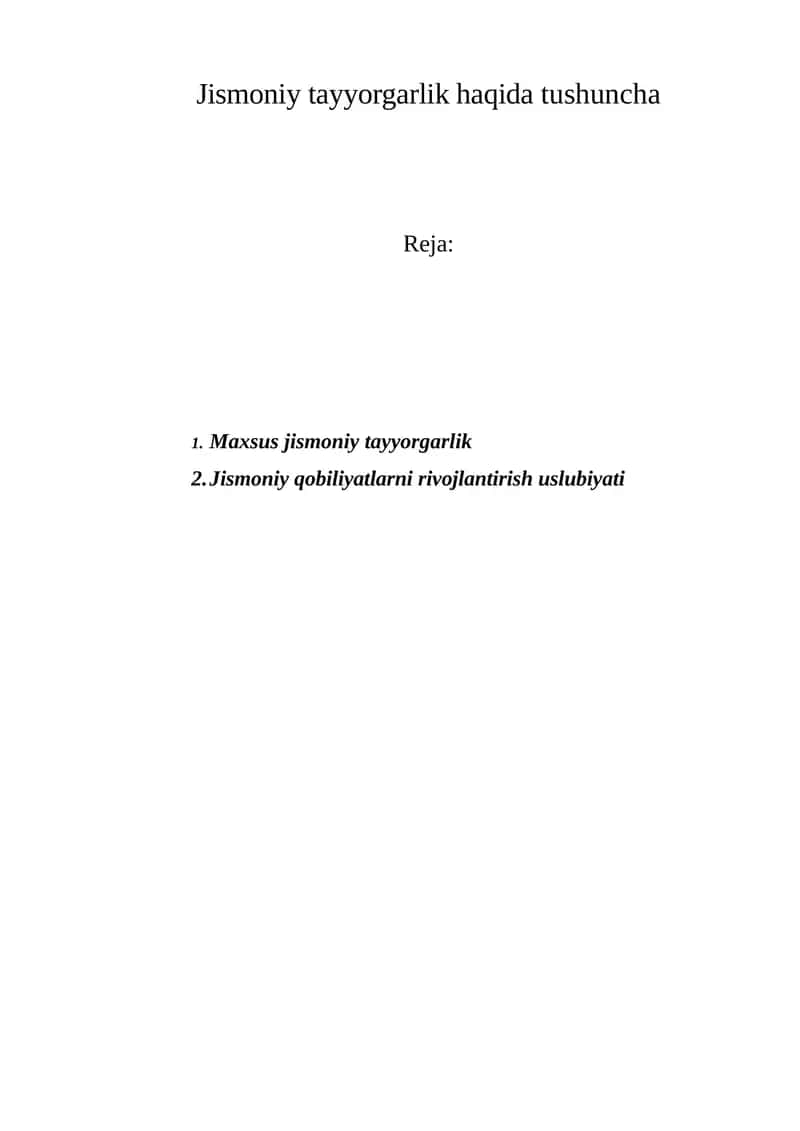 Jismoniy tayyorgarlik 1