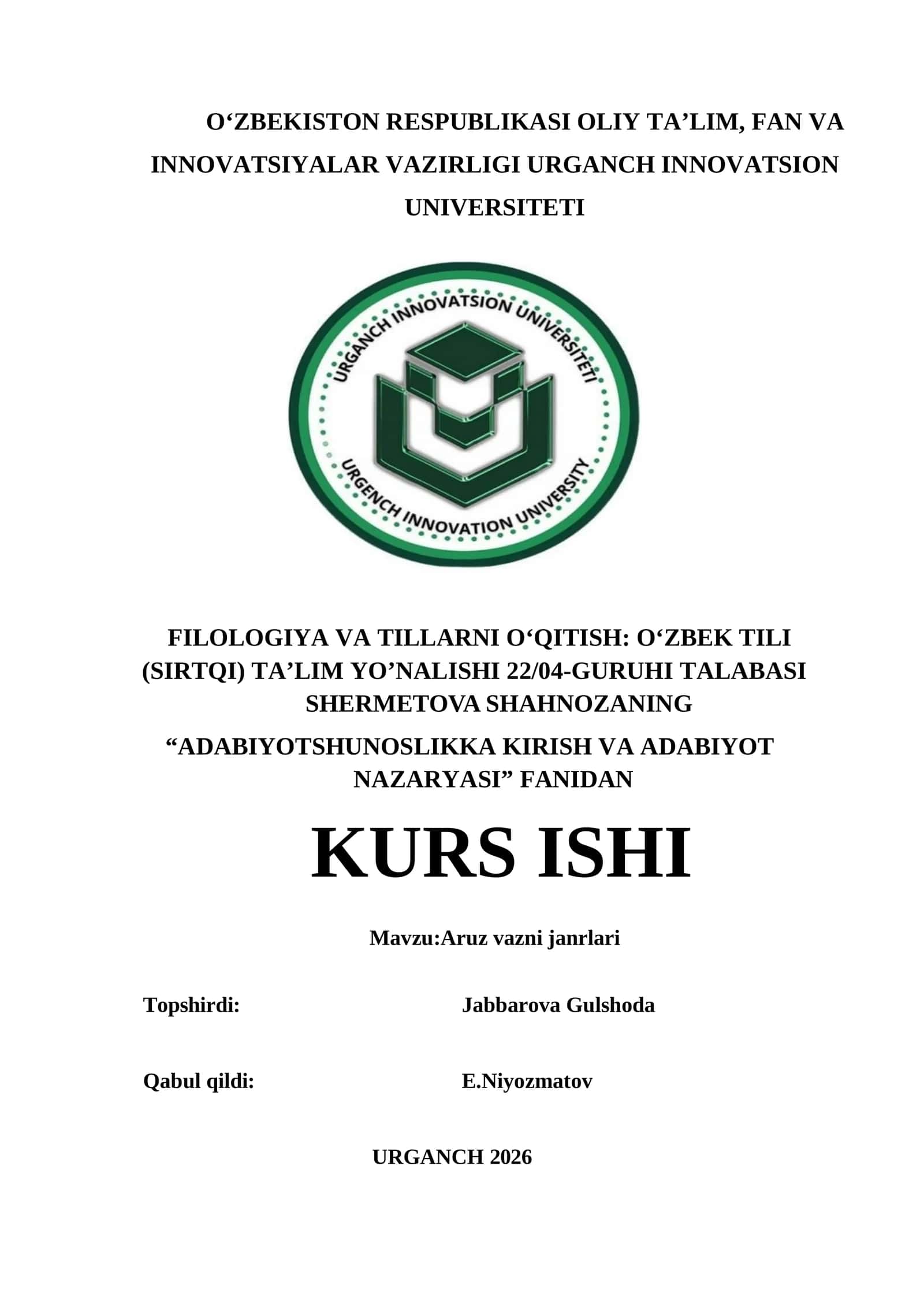 Aruz vazni janrlari 1