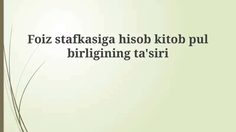 Foiz stavkasiga hisob-kitob 1