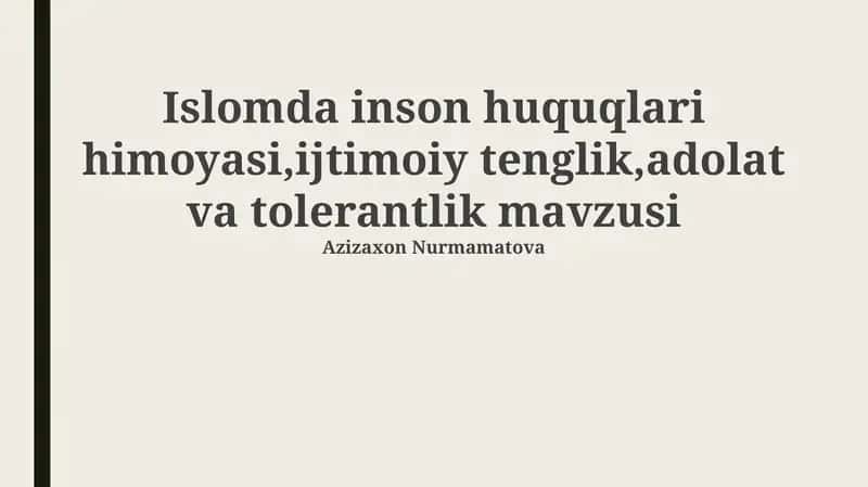 Islomda inson huquqlari 1