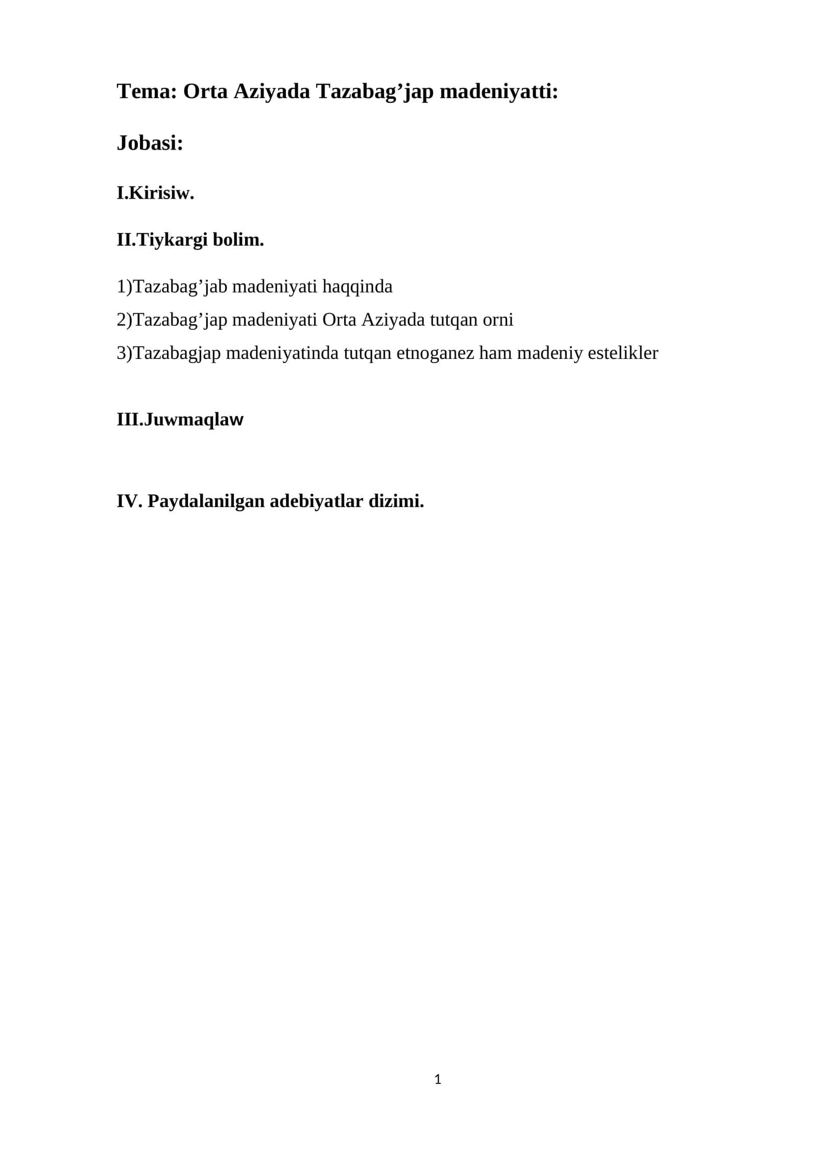 Orta Aziyada Tazabag’jap madeniyatti 1