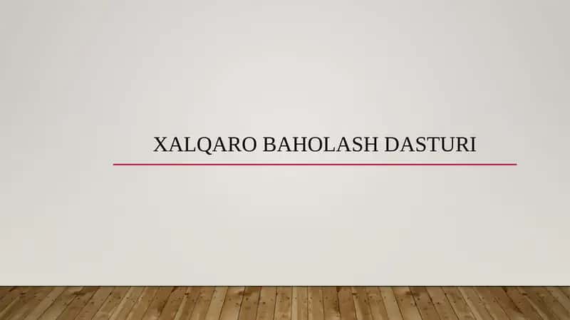Xalqaro baholash dasturi 1