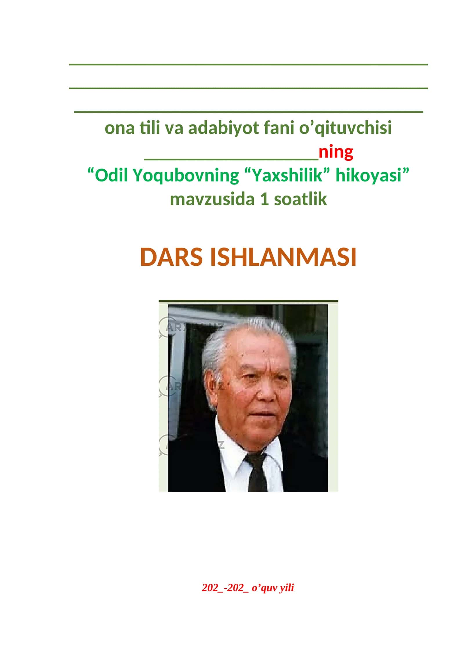 Odil Yoqubovning “Yaxshilik” hikoyasi 1