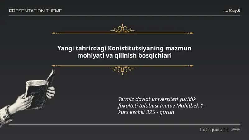 Yangi tahrirdagi Konistitutsiyaning mazmun mohiyati va qilinish bosqichlari 1