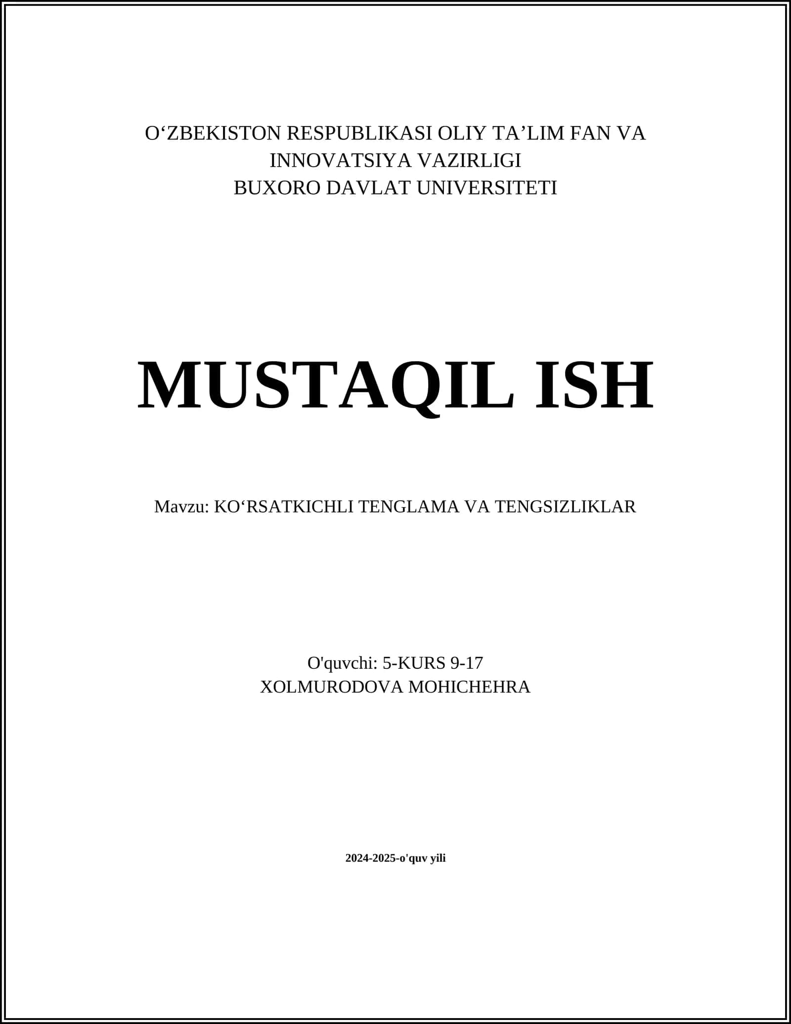 Chiziqli tenglamalar 1