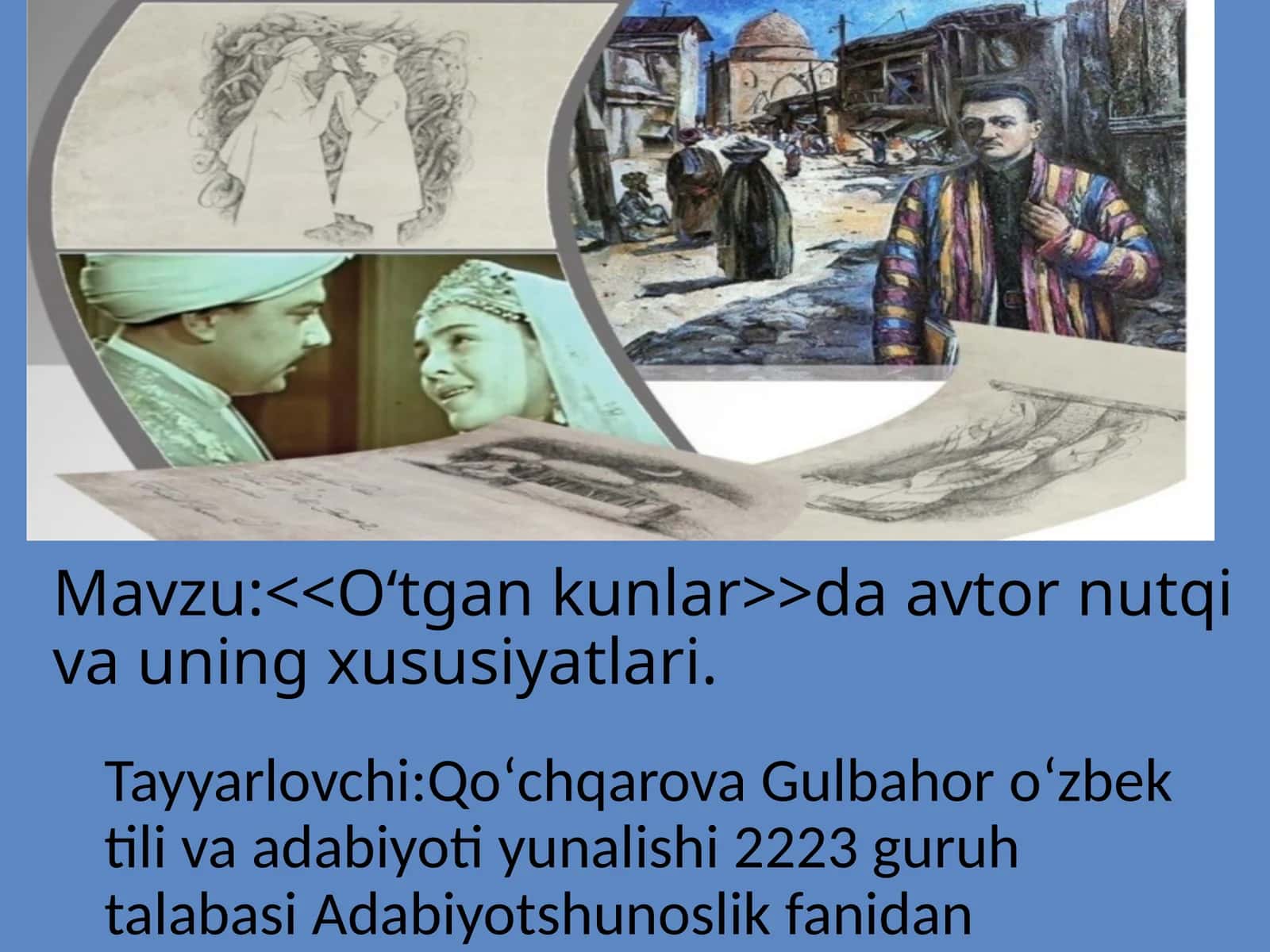 <<O‘tgankunlar>>da avtun nutqi va uning xususiyatlari 1