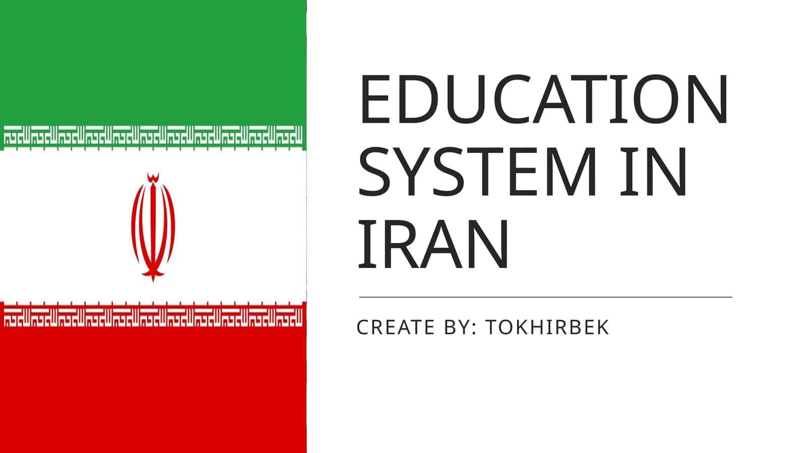 EDUCATION SYSTEM IN IRAN 1