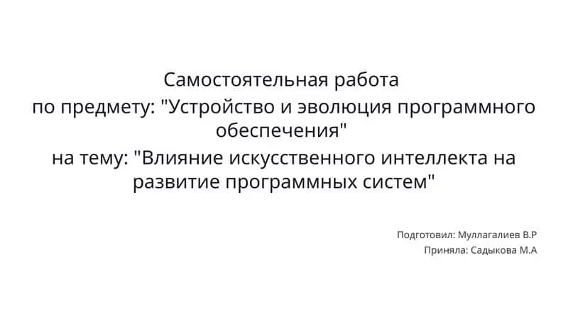 Самостоятельная работа "Устройство и эволюция программного обеспечения" 1