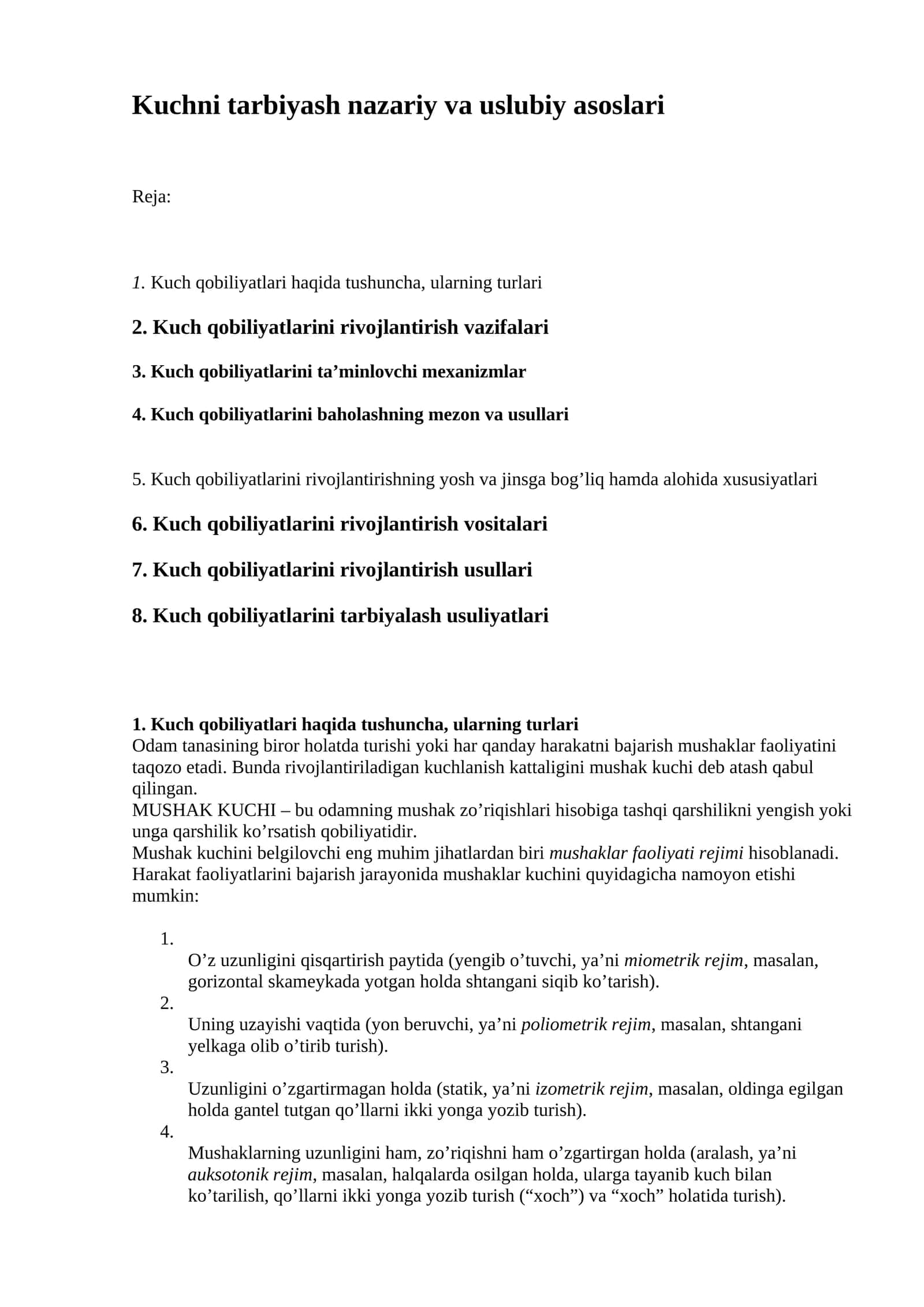Kuchni tarbiyash nazariy va uslubiy asoslari 1
