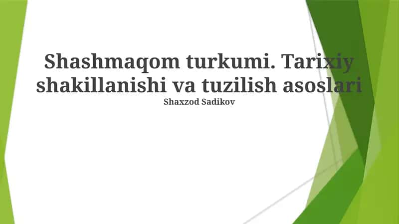 Shashmaqom turkumi 1