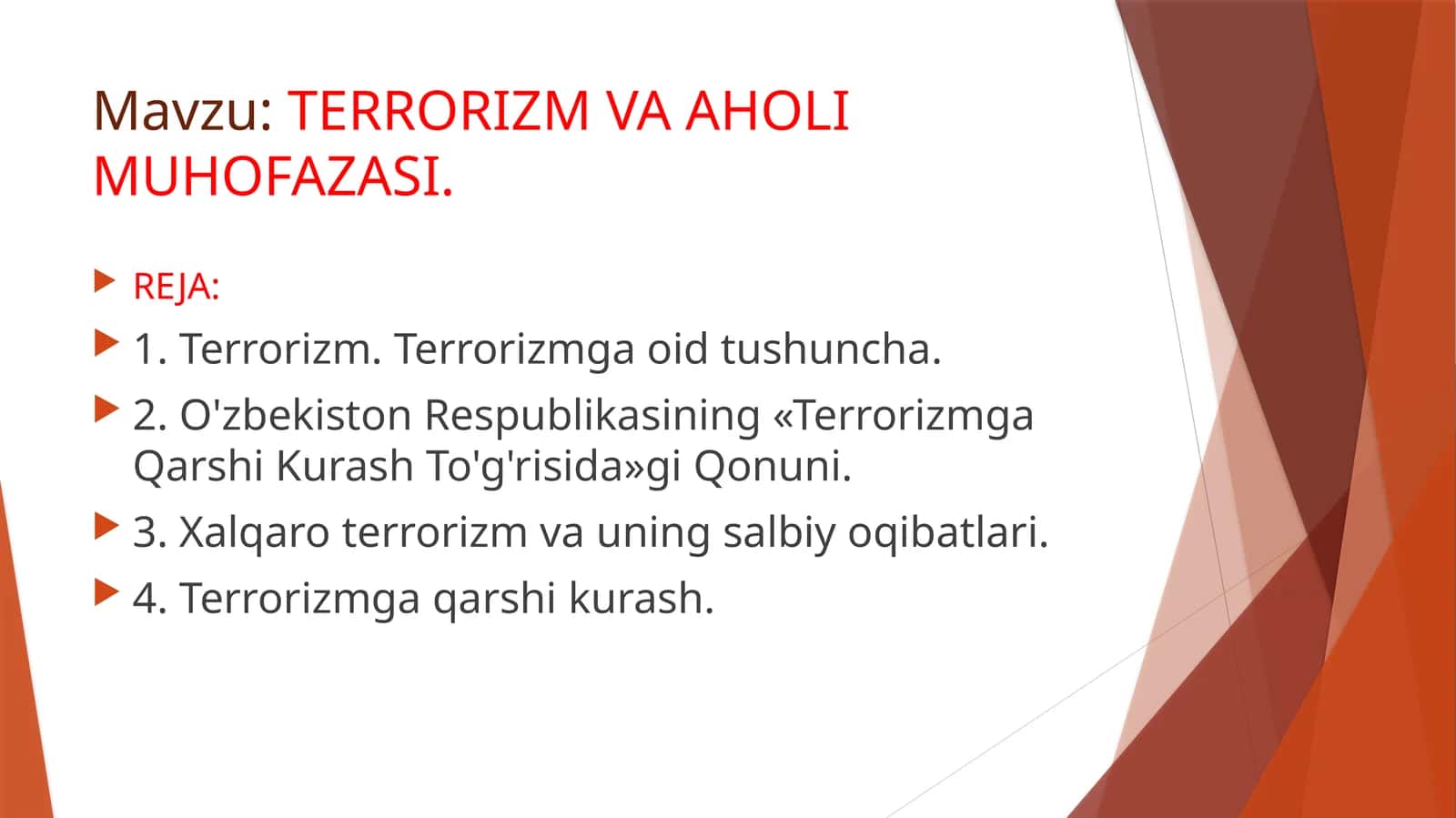 TERRORIZM VA AHOLI MUHOFAZASI 1