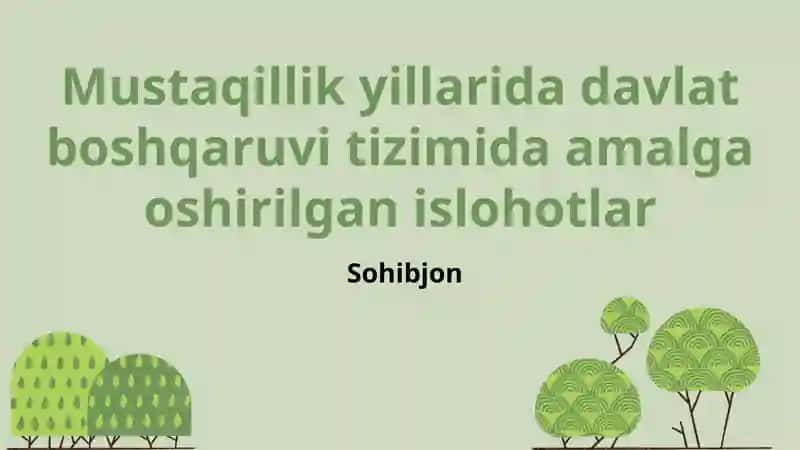 Davlat boshqaruvi islohotlari