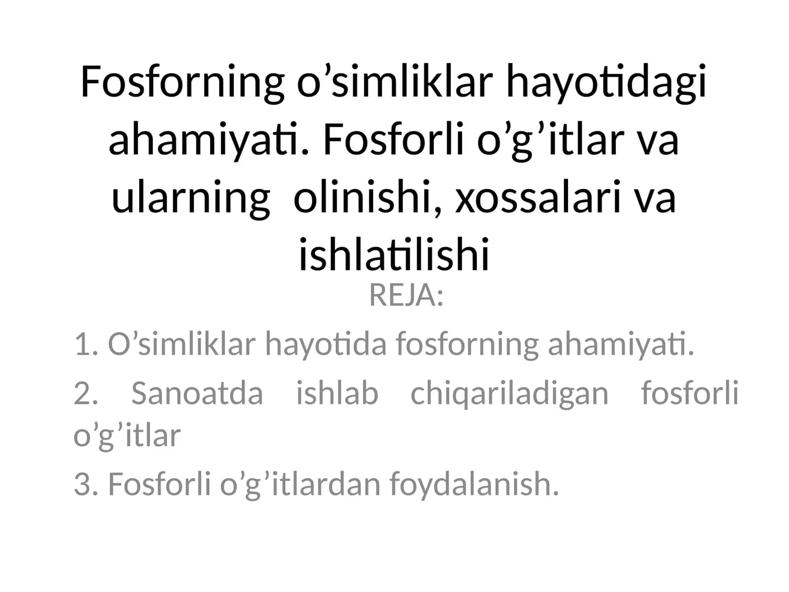 Fosforli o’g’itlardan foydalanish 1